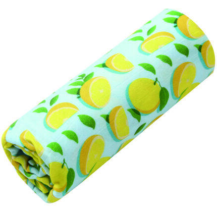 Yellow lemon pattern baby blanket