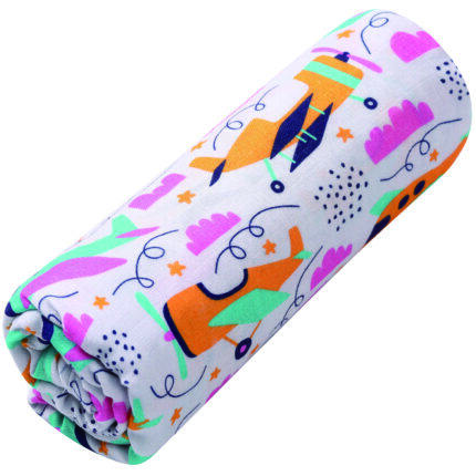 plane print bamboo baby blanket