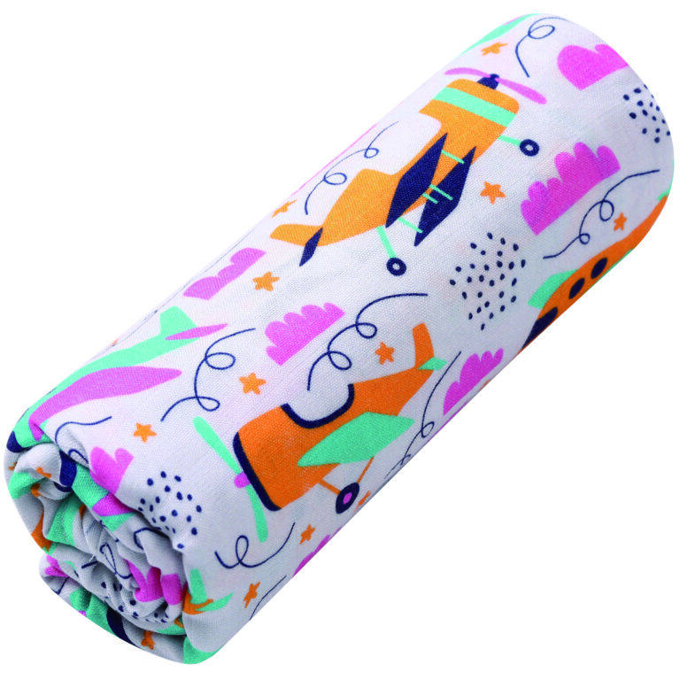 plane print bamboo baby blanket