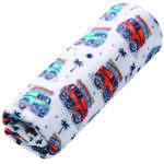 Bus car pattern bamboo baby blanket