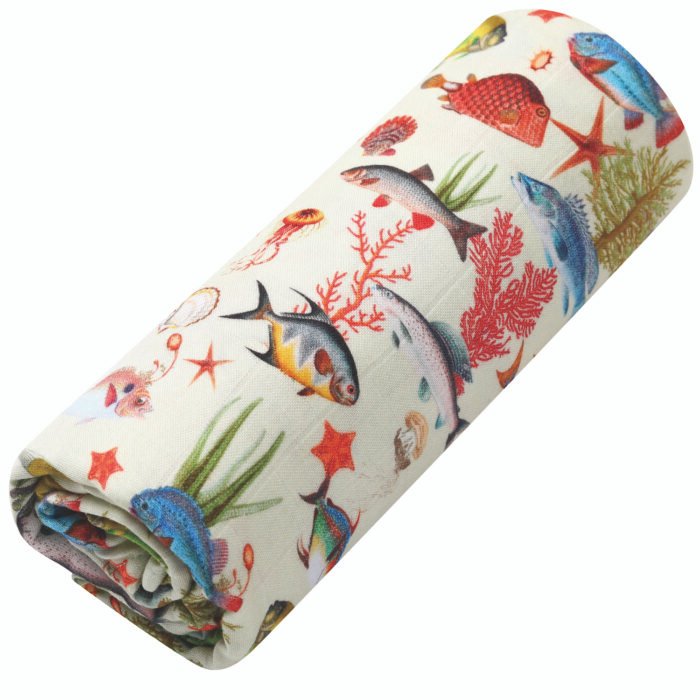 Underwater World bamboo baby blanket