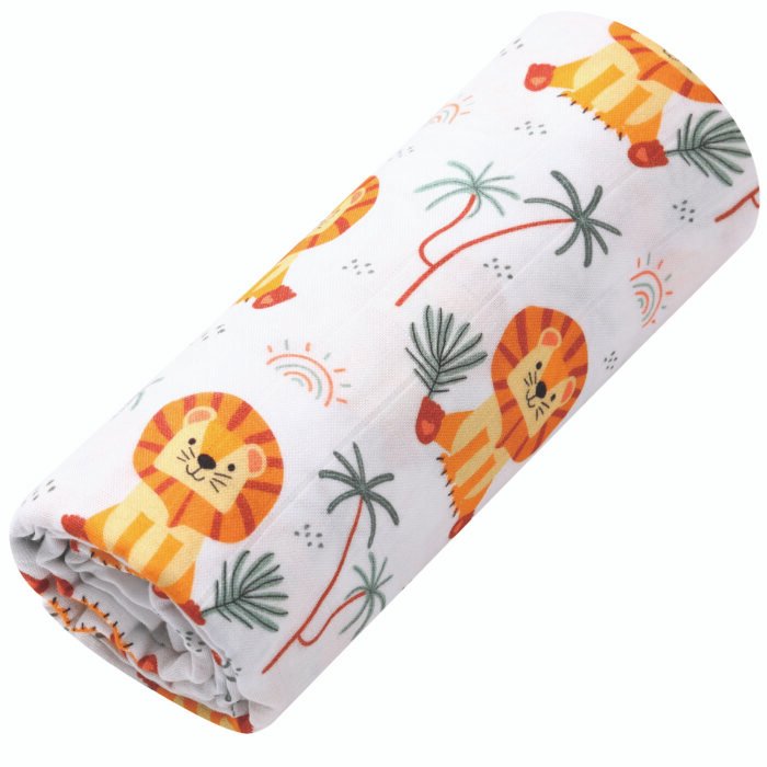 lion pattern bamboo baby blanket