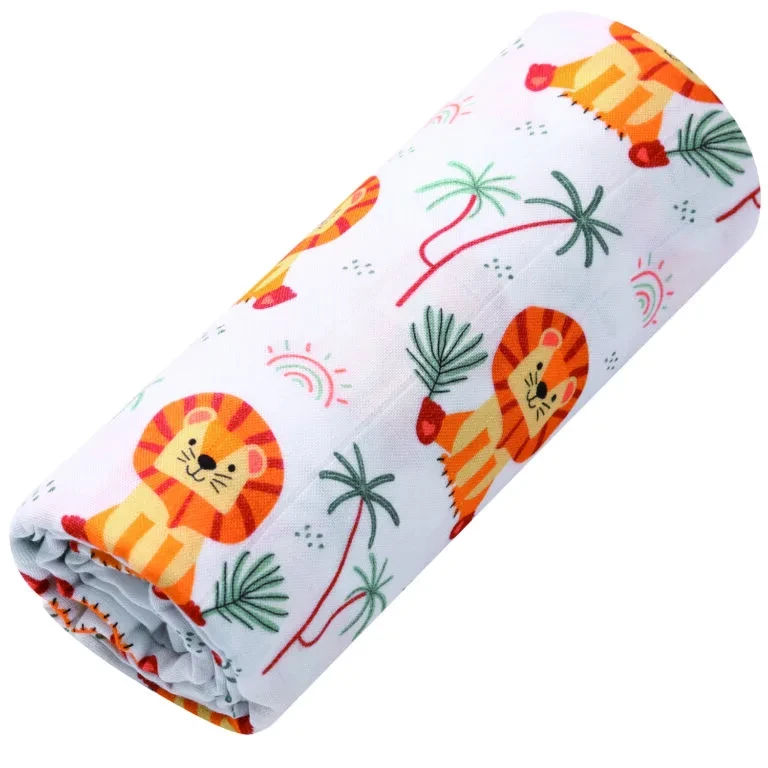 lion pattern bamboo baby blanket