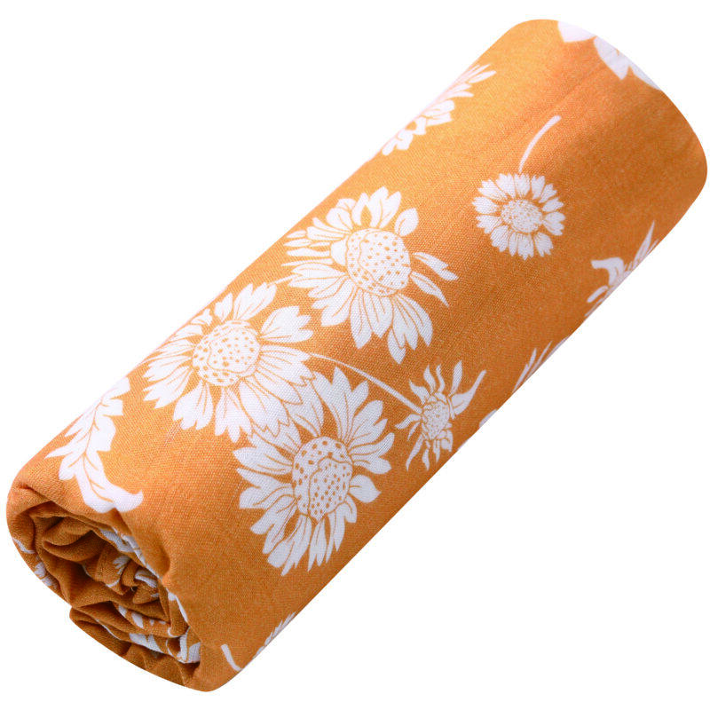Yellow background with flowers bamboo baby blanket