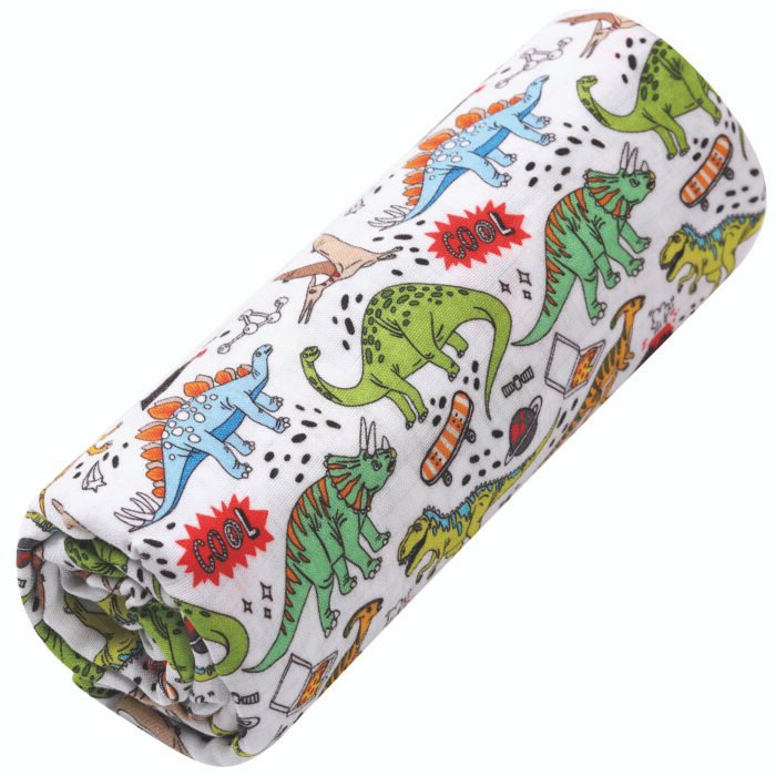 Dinosaur Prints bamboo baby blanket
