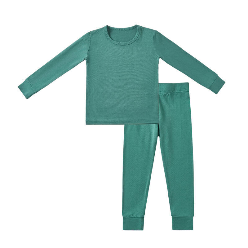 green two piece pajamas sets