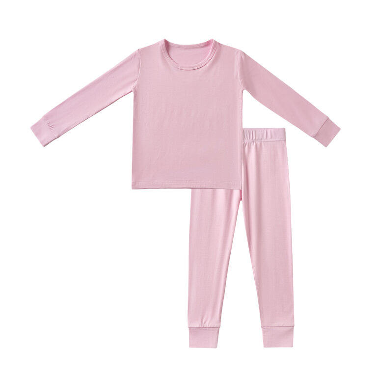 pink kids bamboo pajamas sets