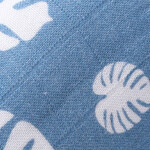 White Leaf Print with Blue Color