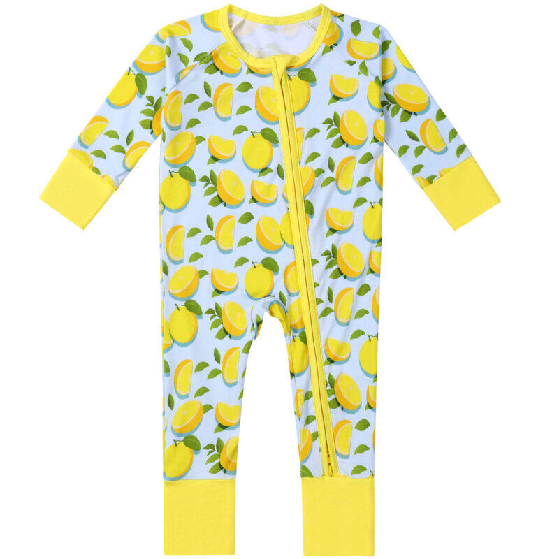 Lemon fruit bamboo baby pajamas