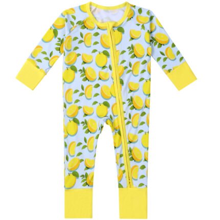 Lemon fruit pattern toddler bamboo pjs