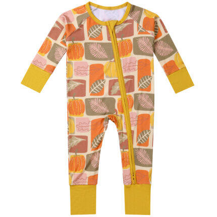 pumpkin leaves toddler bamboo onesie