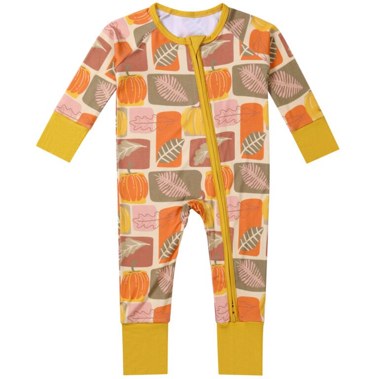 pumpkin leaves toddler bamboo onesie