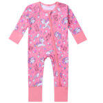 Unicorn pattern baby bamboo romper