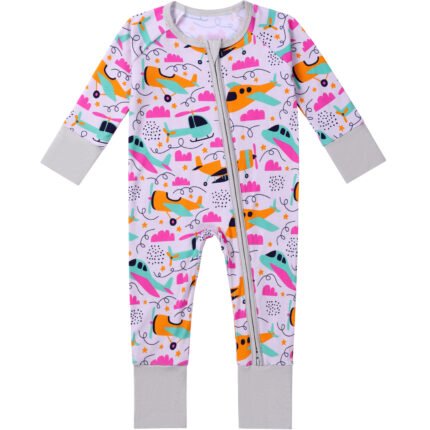 orange airplane bamboo pajamas