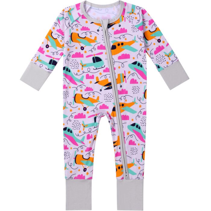 orange airplane bamboo pajamas