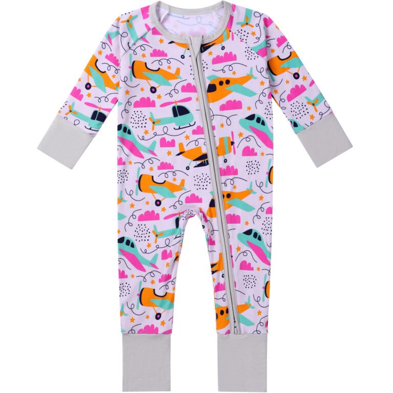 orange airplane bamboo pajamas