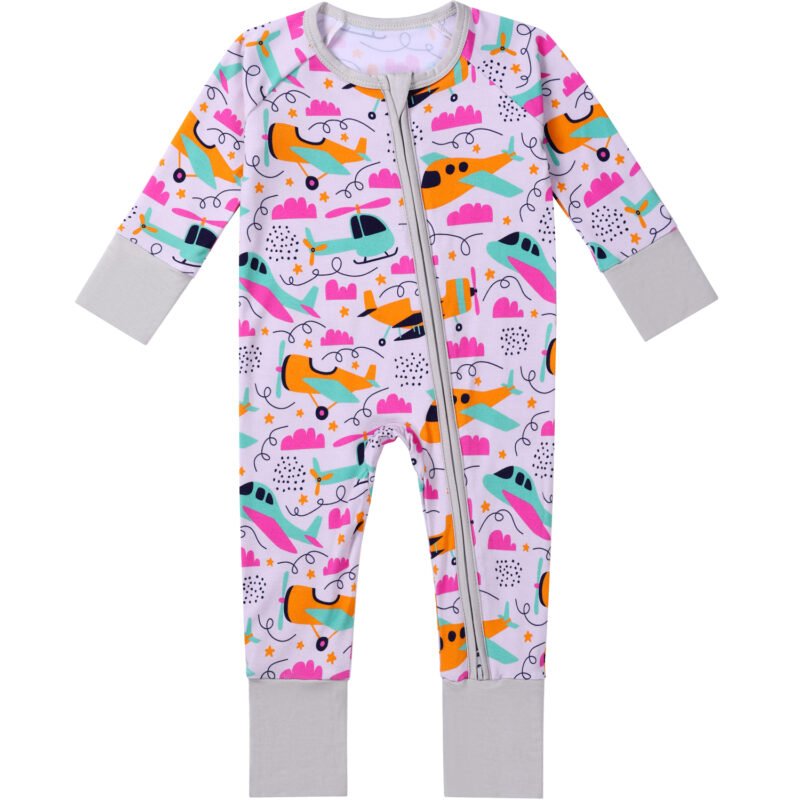 orange airplane bamboo pajamas