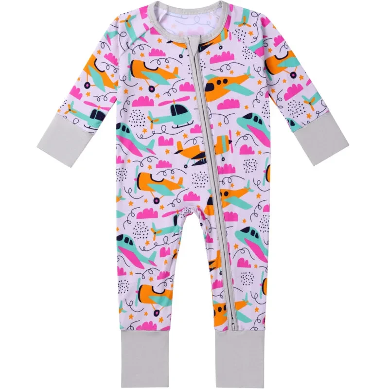 orange airplane bamboo pajamas