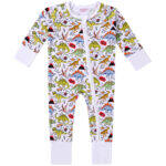 cool dinosaur bamboo baby pajamas