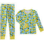 yellow lemon two piece pajamas