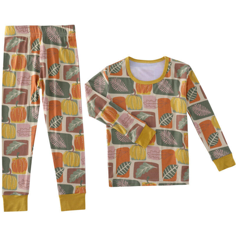 Pumpkin leaves two piece pajamas
