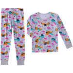 Yellow airplane two piece pajamas