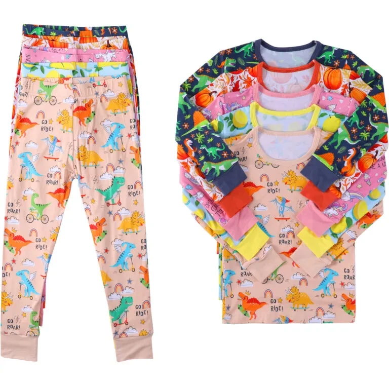 bamboo two piece pajamas for kids