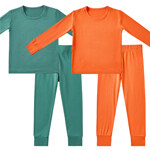 green orange two piece pajamas sets