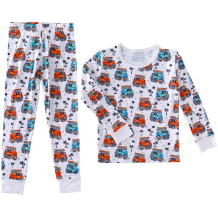 bus car two piece pajamas