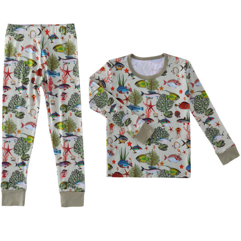 Underwater World print two piece pajamas