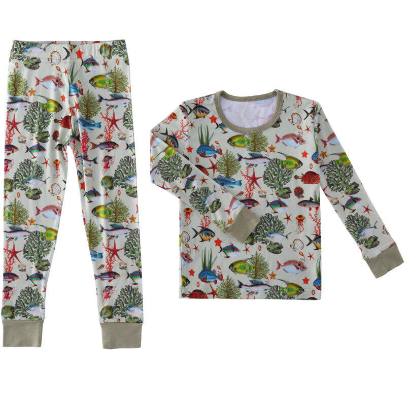 Underwater World print two piece pajamas