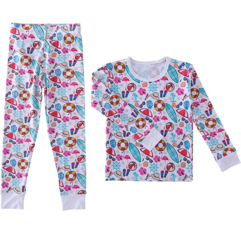 Glasses swimming ring print two piece pajamas