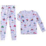 Sailboat Palm Trees print two piece pajamas