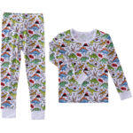 Dinosaur print two piece pajamas