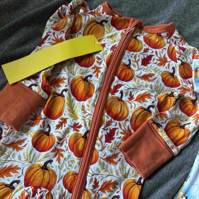 pumpkin bamboo romper