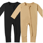 black + brown one-piece pajamas