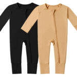 black and light brown zipper romper