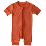 rust orange bamboo baby pajams