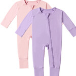 light purple light pink color bamboo baby romper
